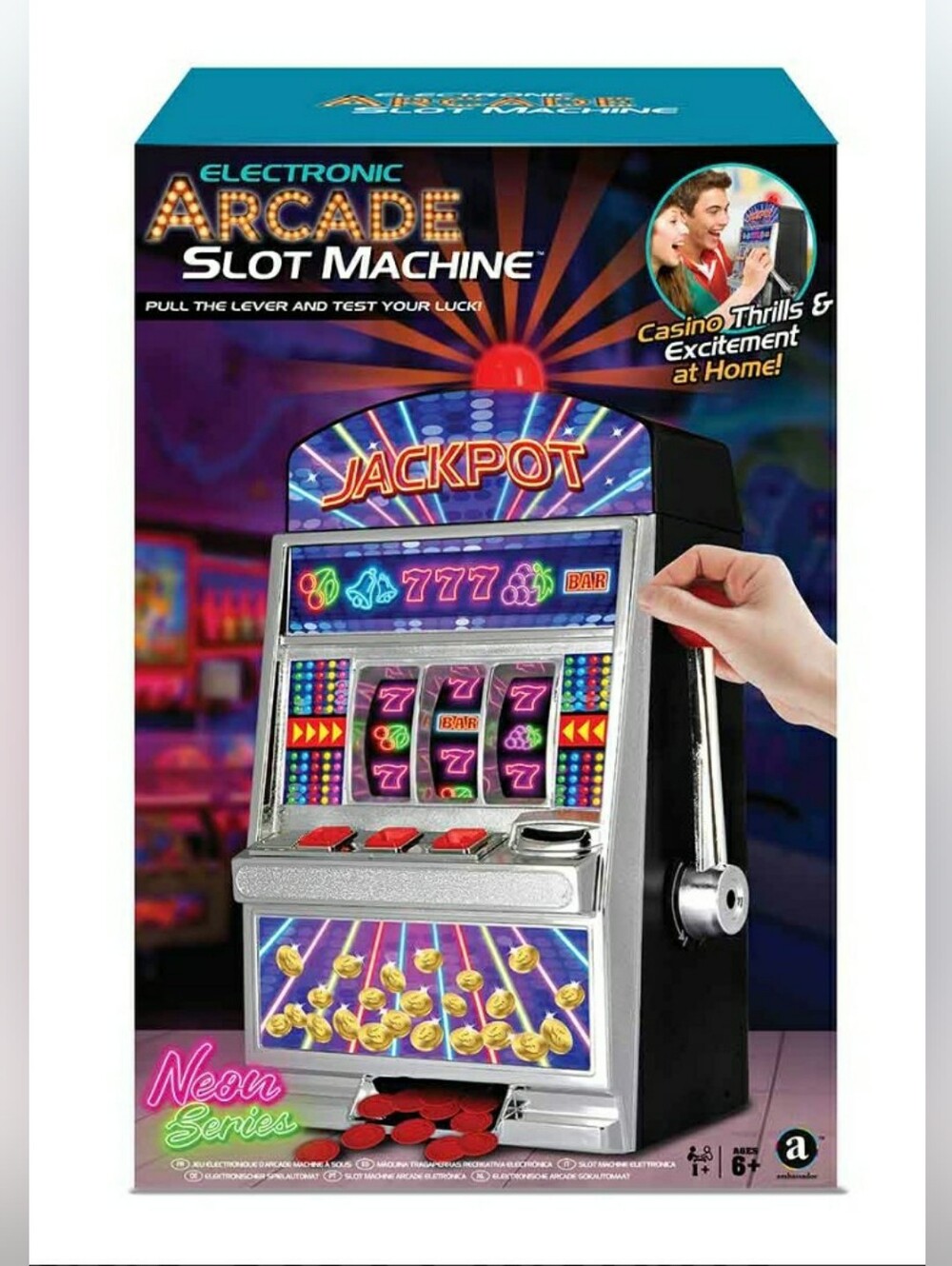 Vintage Ambassador Electronic JACKPOT Machine Arcade Game Toy Neon Lights Sound